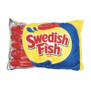 iscream Swedish Fish Package Pillow Set With Mini Fish Candy Pillows 12"x18" NWT